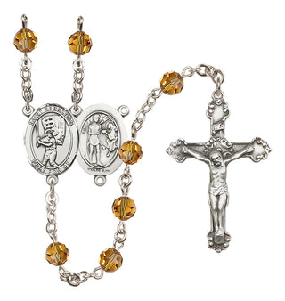 Sterling Silver 6mm Saint Sebastian / Baseball Rosary