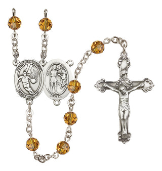 Sterling Silver 6mm Saint Sebastian/Basketball Rosary