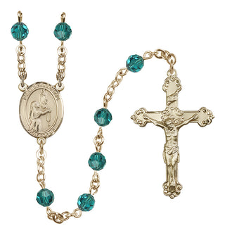 14 Karat Gold-Filled 6mm Austrian Crystal Saint Bernadette Rosary in Zircon