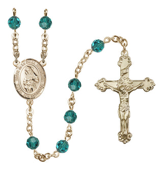 14 Karat Gold-Filled 6mm Austrian Crystal Virgen de la Divina Providencia Rosary in Zircon