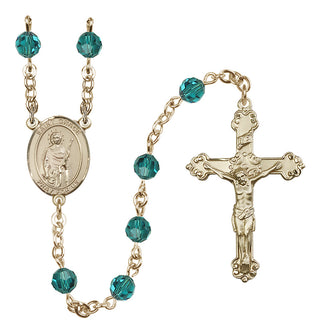 14 Karat Gold-Filled 6mm Austrian Crystal Saint Grace Rosary in Zircon