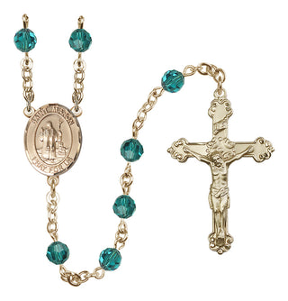 14 Karat Gold-Filled 6mm Austrian Crystal Saint Maron Rosary in Zircon