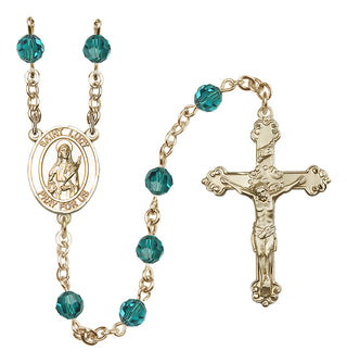 14 Karat Gold-Filled 6mm Austrian Crystal Saint Lucy Rosary in Zircon