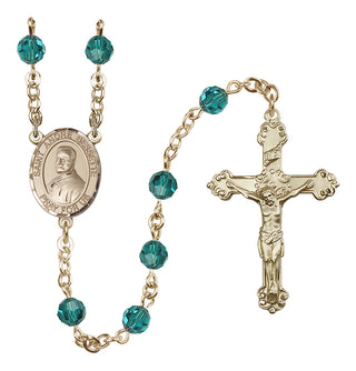 14 Karat Gold-Filled 6mm Austrian Crystal Saint Andre Bessette Rosary in Zircon