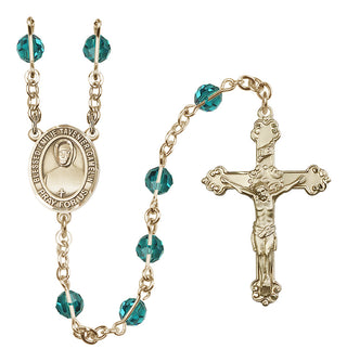 14 Karat Gold-Filled 6mm Austrian Crystal Blessed Emilie Tavernier Gamelin Rosary in Zircon