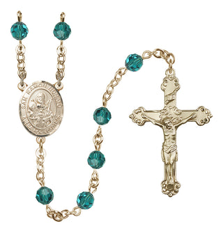 14 Karat Gold 6mm Austrian Crystal San Ramon Nonato Rosary in Zircon