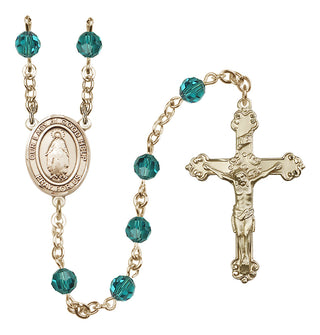 14 Karat Gold 6mm Austrian Crystal Our Lady of Good Help Rosary in Zircon