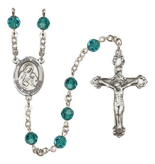 Sterling Silver 6mm Austrian Crystal Santa Ana Rosary in Zircon