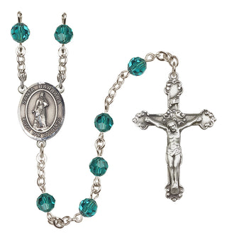Sterling Silver 6mm Santa Barbara  Engraved Catholic Rosaries