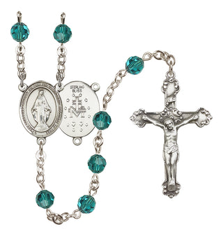 Sterling Silver 6mm Miraculous  Engraved Catholic Rosaries