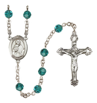 Sterling Silver 6mm Austrian Crystal Saint Philip the Apostle Rosary in Zircon