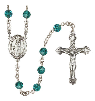 Sterling Silver 6mm Saint Patrick  Engraved Catholic Rosaries