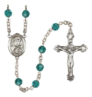 Sterling Silver 6mm Austrian Crystal Saint Sarah Rosary in Zircon
