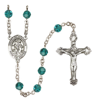 Sterling Silver 6mm Austrian Crystal Angel de la Guardia Rosary in Zircon