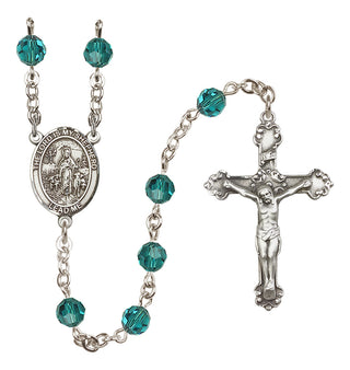 Sterling Silver 6mm Austrian Crystal Lord Is My Shepherd Rosary in Zircon