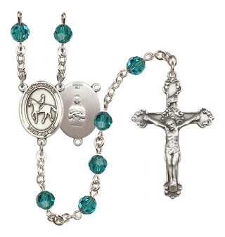 Sterling Silver 6mm Saint Kateri/Equestrian Rosary