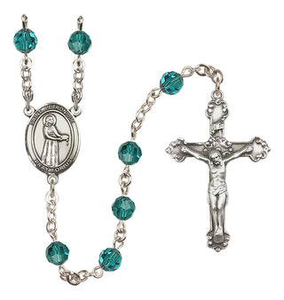 Sterling Silver 6mm Austrian Crystal Saint Petronille Rosary in Zircon