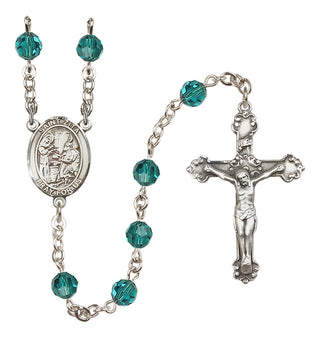 Sterling Silver 6mm Austrian Crystal Saint Zita Rosary in Zircon