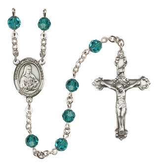 Sterling Silver 6mm Austrian Crystal Our Lady of the Railroad Rosary in Zircon