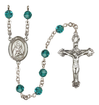 Sterling Silver 6mm Austrian Crystal Saint Victoria Rosary in Zircon