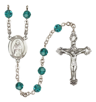Sterling Silver 6mm Austrian Crystal Saint Samuel Rosary in Zircon