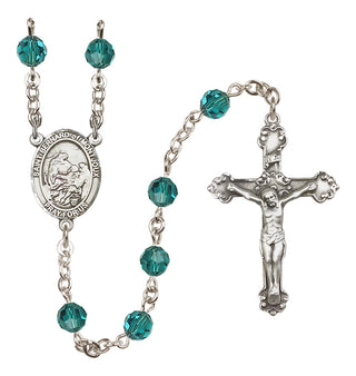 Sterling Silver 6mm Austrian Crystal Saint Bernard of Montjoux Rosary in Zircon
