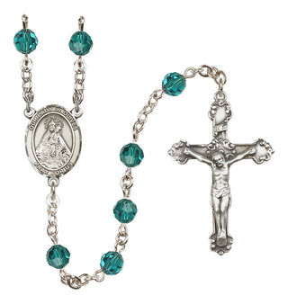 Sterling Silver 6mm Austrian Crystal Our Lady of Olives Rosary in Zircon