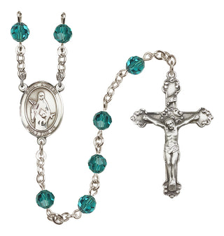 Sterling Silver 6mm Saint Amelia  Engraved Catholic Rosaries