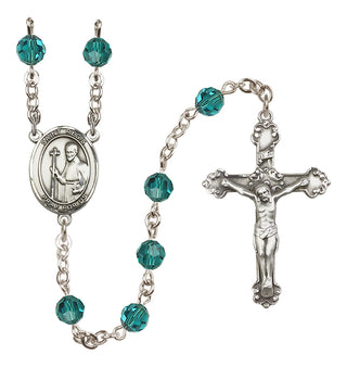 Sterling Silver 6mm Austrian Crystal Saint Regis Rosary in Zircon