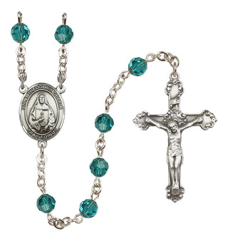 Sterling Silver 6mm Austrian Crystal Saint Theodora Rosary in Zircon