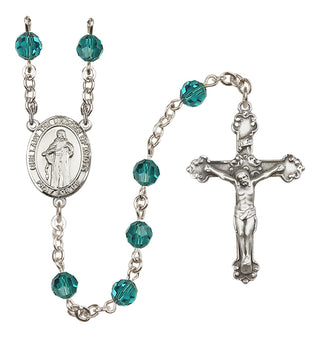 Sterling Silver 6mm Austrian Crystal Our Lady the Undoer of Knots Rosary in Zircon