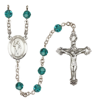 Sterling Silver 6mm Saint Columbkille  Engraved Catholic Rosaries