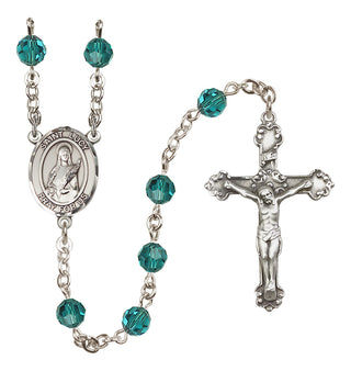 Sterling Silver 6mm Austrian Crystal Saint Lucy Rosary in Zircon