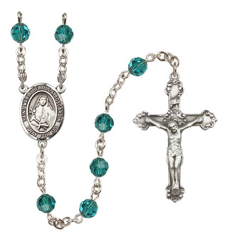 Sterling Silver 6mm Austrian Crystal Saint Maria Bertilla Boscardin Rosary in Zircon