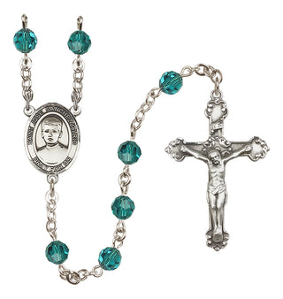 Sterling Silver 6mm Austrian Crystal Saint Jose Sanchez del Rio Rosary in Zircon