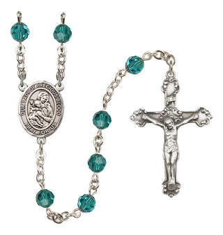 Sterling Silver 6mm Austrian Crystal Our Lady of the Precious Blood Rosary in Zircon