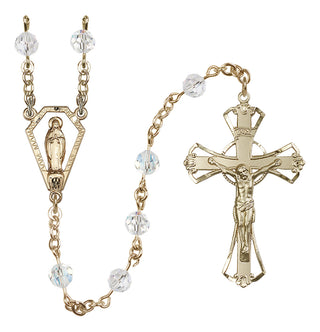14 Karat Gold-Filled 6mm Austrian Crystal Miraculous Rosary in Crystal
