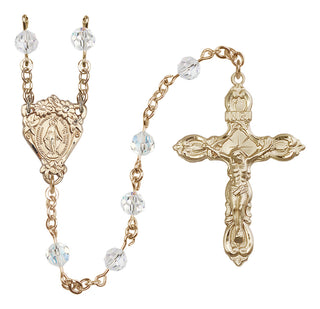 14 Karat Gold-Filled 6mm Austrian Crystal Miraculous Rosary in Crystal