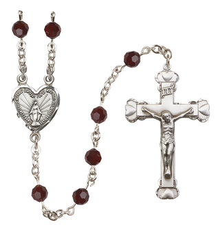 Sterling Silver 6mm Miraculous Heart Rosary