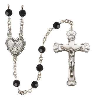 Sterling Silver 6mm Miraculous Heart Rosary