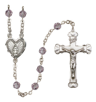 Sterling Silver 6mm Miraculous Heart Rosary