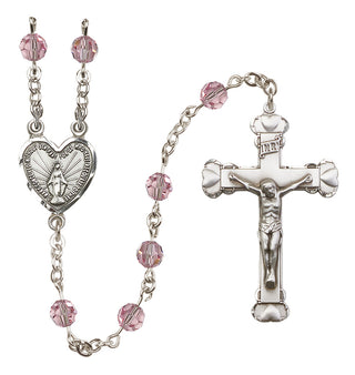 Sterling Silver 6mm Miraculous Heart Rosary