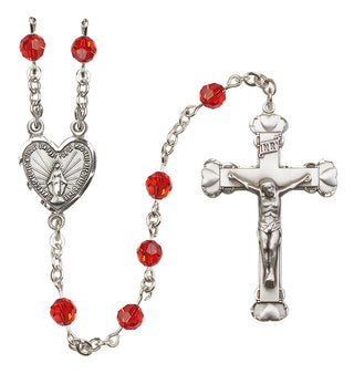Sterling Silver 6mm Miraculous Heart Rosary