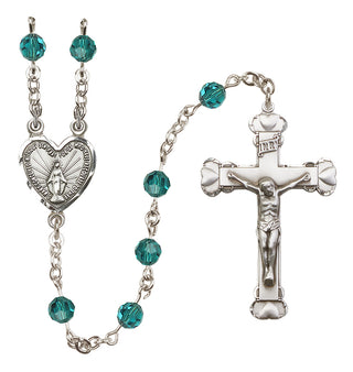 Sterling Silver 6mm Miraculous Heart Rosary
