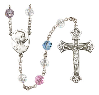 Sterling Silver 8mm Madonna Rosary