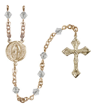 14 Karat Gold-Filled 5mm Austrian Crystal Miraculous Rosary in Crystal