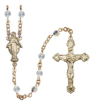 14kt Gold 5mm Miraculous Rosary