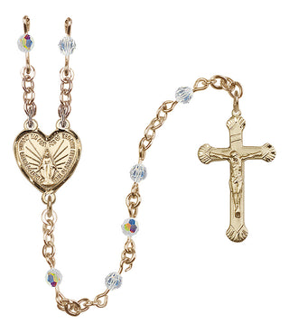 14kt Gold Filled 4mm Miraculous Heart Rosary
