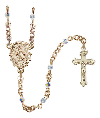 14 Karat Gold-Filled 3mm Austrian Crystal Miraculous Rosary with Aurora Borealis in Crystal
