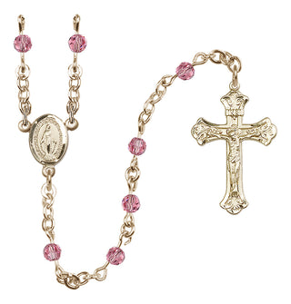 14 Karat Gold-Filled 4mm Austrian Crystal Miraculous Rosary Necklace in Rose